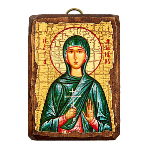 Икона мученицы Антонины Никейской, под старину, 6,5х9 см (береза)
