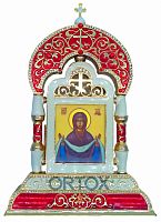 Киот настольный с иконой "Покров Пресвятой Богородицы", эмаль, позолота