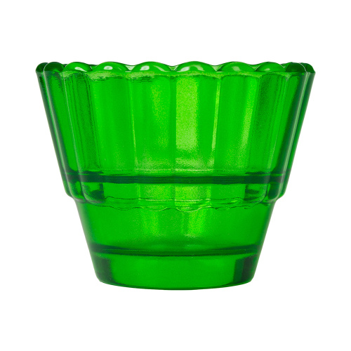 Стаканчик для лампады стеклянный рифленый зеленый, 8,1х6,3 см фото 4