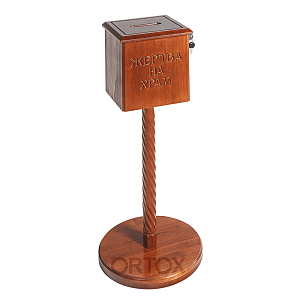 Ящик для пожертвований "Курский", цвет "кипарис", на колонне, 40х40х90 см (сосна)