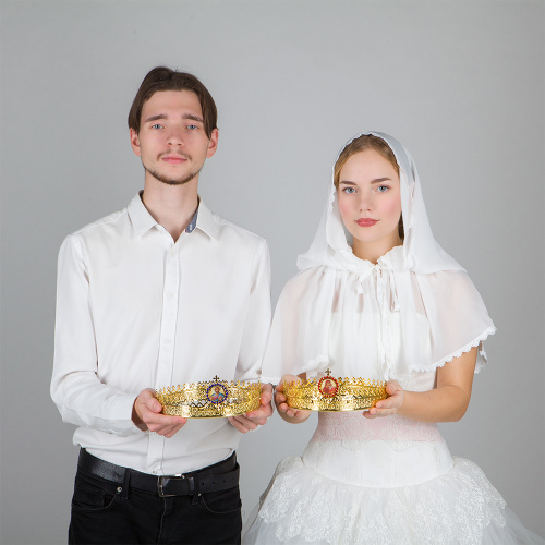 Венцы венчальные, пара, с камнями, высота 8 см фото 3 Венцы венчальные, пара, с камнями, высота 8 см фото 3