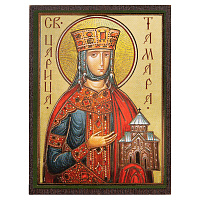 Икона благоверной Тамары, царицы Грузинской, №2, МДФ, 4х6 см