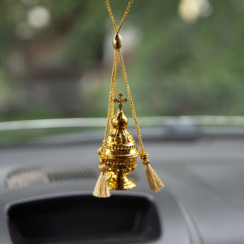 Подвеска в форме кадильницы в автомобиль, с благовонием, 4х10 см фото 3