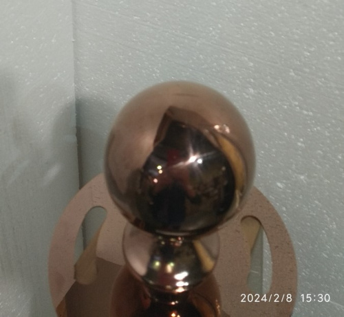 Столбик ограждения металлический, восьмигранное основание, 32х68 см, цвет "под медь", У-1081 фото 5