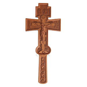 Крест напрестольный деревянный резной, 11х23 см (защитный лак)