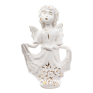 Фигурка Ангела "Радость", керамика, высота 21 см (роспись "под золото")
