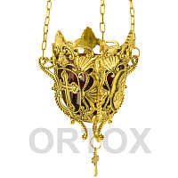 Лампада подвесная узорная, цвет "под золото", высота 10,5 см
