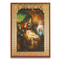Икона Рождества Христова, МДФ, 6х9 см