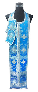 Требный набор / комплект голубой, парча (серебряный галун)