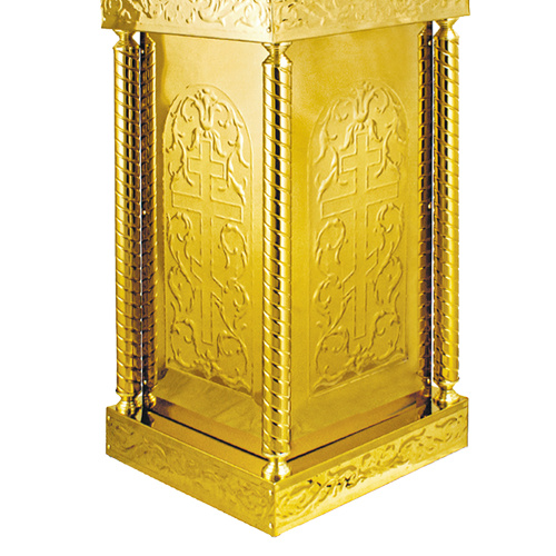 Панихидный стол на 50 свечей "Иерусалимский", колонны, чеканка, 50х50х92 см фото 3
