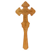 Крест требный деревянный криновидный светлый, 11,5х27,5 см