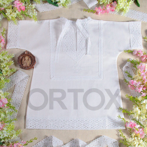 Рубашка для крещения "Лучик" белая из бязи, размер в ассортименте фото 16