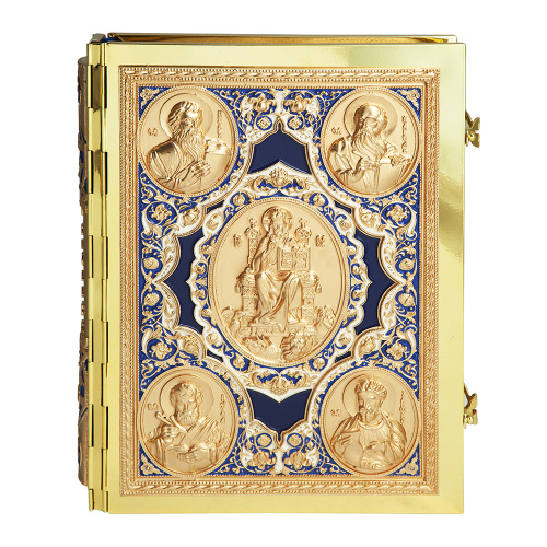 Апостол синий №2, полный оклад "под золото", эмаль, 23х30 см фото 6 Апостол синий №2, полный оклад "под золото", эмаль, 23х30 см фото 6