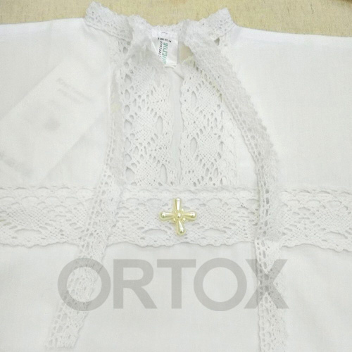 Комплект для крещения "Классика" белый: рубашка и чепчик, размер 62 фото 10