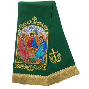 Закладка для Евангелия вышитая с иконой Святой Троицы, 160х14,5 см (габардин)