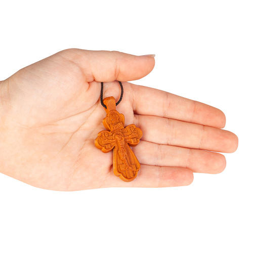 Деревянный нательный крестик «Криновидный» с распятием, цвет светлый, высота 5,5 см фото 3 Деревянный нательный крестик «Криновидный» с распятием, цвет светлый, высота 5,5 см фото 3