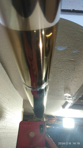 Столбик ограждения солеи металлический с шаром, 32х94 см, цвет "под золото", У-1078 фото 10
