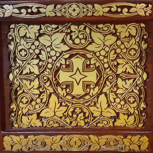 Иконостас деревянный "Суздальский" одноярусный, цвет "кипарис с золотом", 608х378х25,4 см фото 8