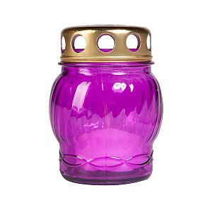 Лампада неугасимая (фонарик) со сменным блоком фиолетовая №1 (стеклянная)