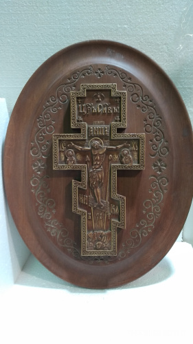 Настенное панно "Крест восьмиконечный", 53х67 см, ольха, У-0879 фото 2