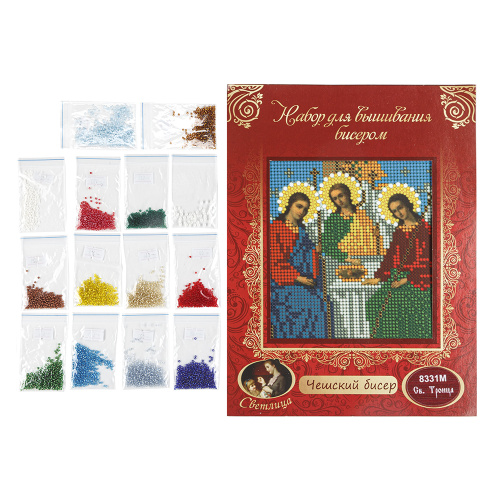 Набор для вышивания бисером "Икона Пресвятой Троицы", 12х16 см фото 2 Набор для вышивания бисером "Икона Пресвятой Троицы", 12х16 см фото 2