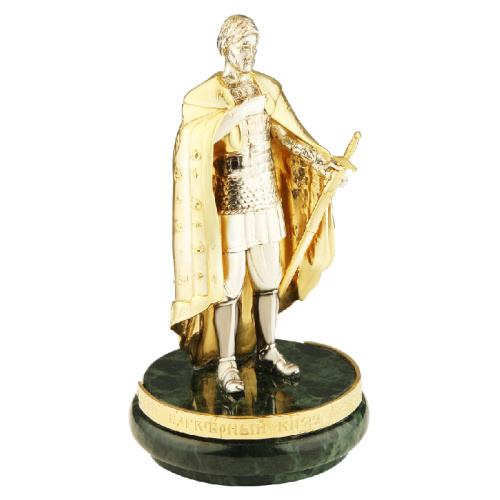 Скульптура "Александр Невский" из ювелирного сплава в позолоте и серебрении фото 2 Скульптура "Александр Невский" из ювелирного сплава в позолоте и серебрении фото 2