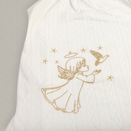 Платье для крещения молочного цвета, хлопок, размер в ассортименте фото 6