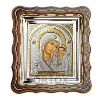 Икона Божией Матери "Казанская", 25х28 см, патинированная багетная рамка