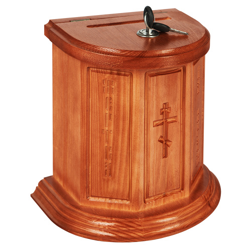 Ящик для пожертвований настольный "Макарьевский", цвет "кипарис", полукруглый