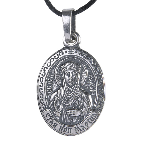Образок мельхиоровый с ликом преподобной Марины Берийской, серебрение