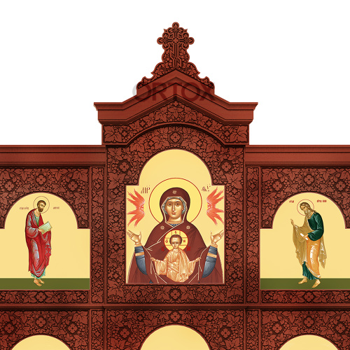 Иконостас "Суздальский" четырехъярусный, цвет "кипарис", 608х637х25,4 см фото 9