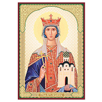 Икона мученицы, благоверной княгини Людмилы Чешской, МДФ, 6х9 см