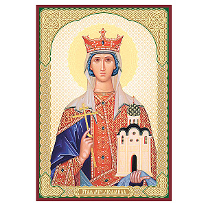Икона мученицы, благоверной княгини Людмилы Чешской, МДФ, 6х9 см (6х9 см)