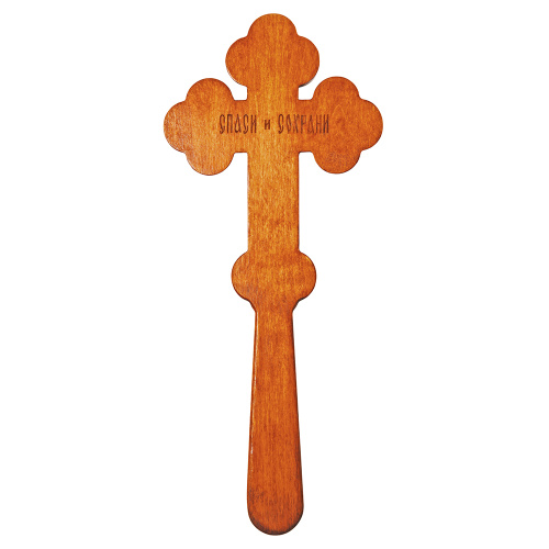 Крест требный деревянный темный резной, 12х28 см фото 2