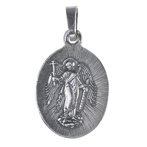 Образок мельхиоровый с ликом мученицы Александры, Римской императрицы, серебрение фото 3