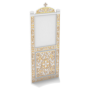 Киот напольный "Суздальский" белый с золотом (патина), один модуль (без рамки, 80х50х205 см)