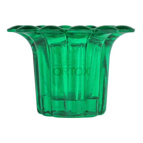 Стаканчик для лампадки "Ромашка", зеленый, высота 5,5 см, диаметр 8 см фото 2