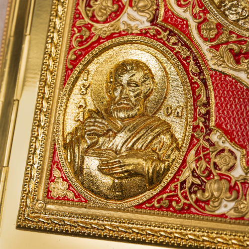 Апостол красный, полный оклад "под золото", эмаль, 23х30 см фото 10