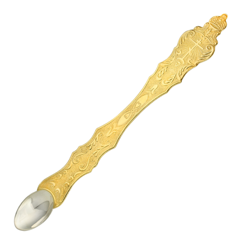 Лжица серебряная в позолоте, длина 24,5 см фото 2