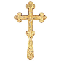 Крест требный латунный в позолоте, высота 20 см