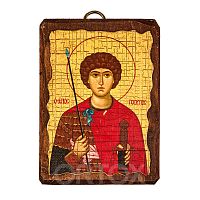 Икона великомученика Георгия Победоносца, 6,5х9 см, под старину