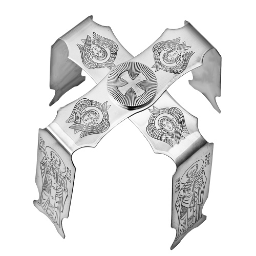 Евхаристический набор из 4 предметов №4, серебряный, ручная гравировка, оксидирование фото 9