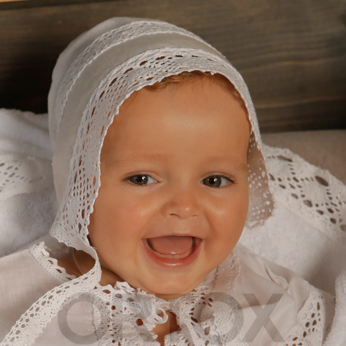 Комплект для крещения "Классика" белый: рубашка, чепчик, пеленка, размер в ассортименте фото 5