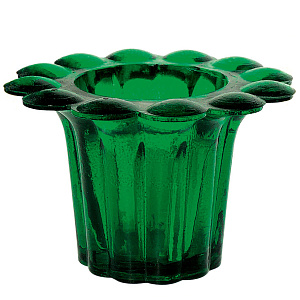 Стаканчик для лампадки "Ромашка", зеленый, высота 5,5 см, диаметр 8 см (стекло)