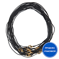 Гайтан хлопчатобумажный черный (замок карабин), упаковка 100 шт.
