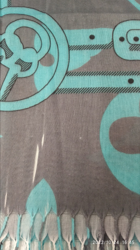 Платок из смесовой ткани с узором, 100х100 см, У-0381 фото 3