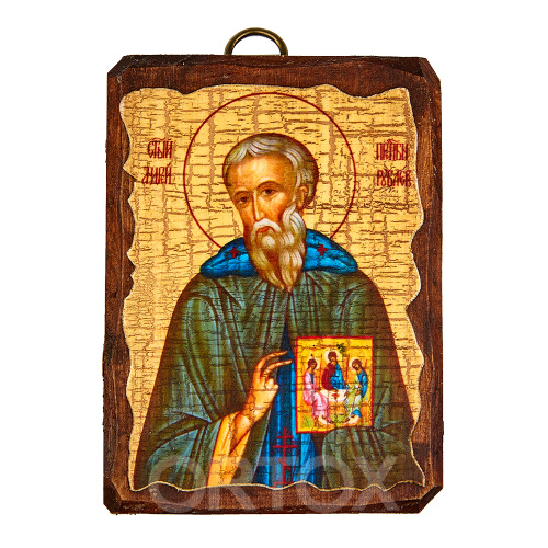Икона преподобного Андрея Рублева, 6,5х9 см, под старину