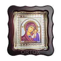 Икона Божией Матери "Казанская", фигурная багетная рамка, 20х22 см