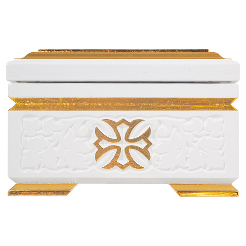 Ковчег для мощей "Суздальский" белый с золотом (поталь), 20х20х13 см фото 7
