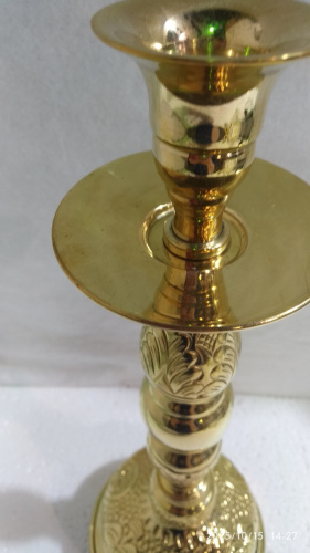 Подсвечник напрестольный, латунь, 13х34 см, №2, У 13-0315 фото 3 Подсвечник напрестольный, латунь, 13х34 см, №2, У 13-0315 фото 3